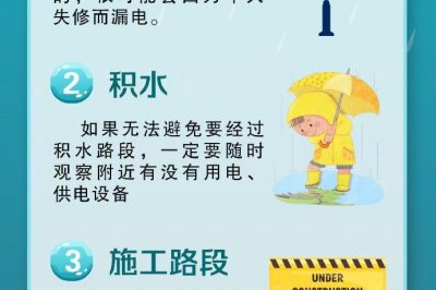 暴雨雷電頻繁，出行謹防觸電
